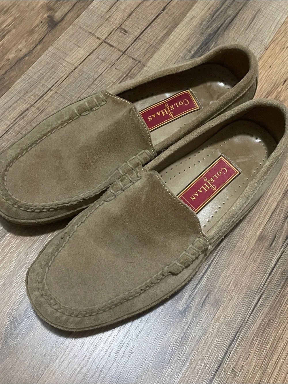 Cole Haan Country Tan Suede Driving Moccasins Loafers Flat Size 8M Brazil